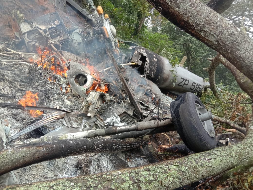 भारतीय वायू सेनाका प्रमुख रावत सवार हेलिकप्टर दुर्घटना हुँदा १३ जनाको मृत्यु